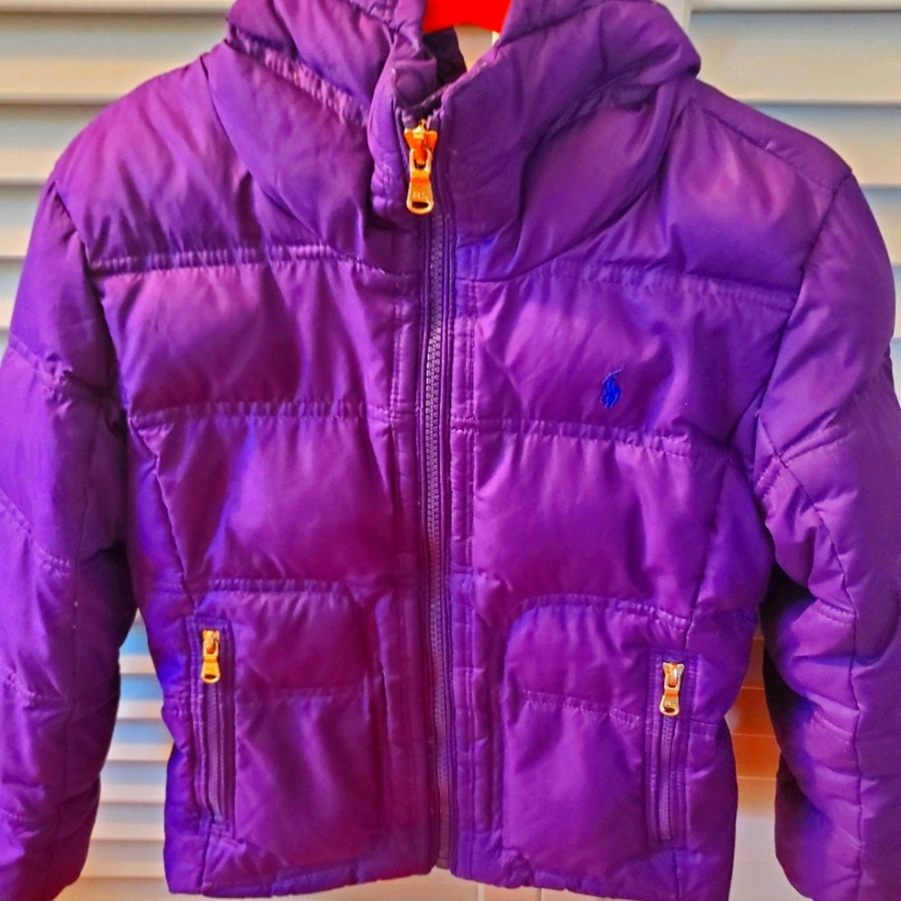 EUC Girls Polo Winter Down Coat Hood 6X